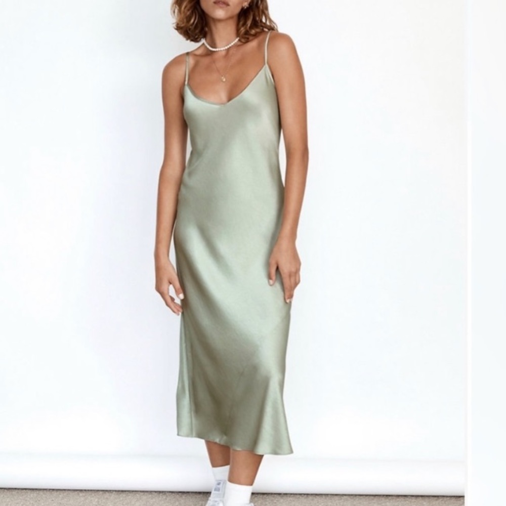 NWOT pale mint green slip